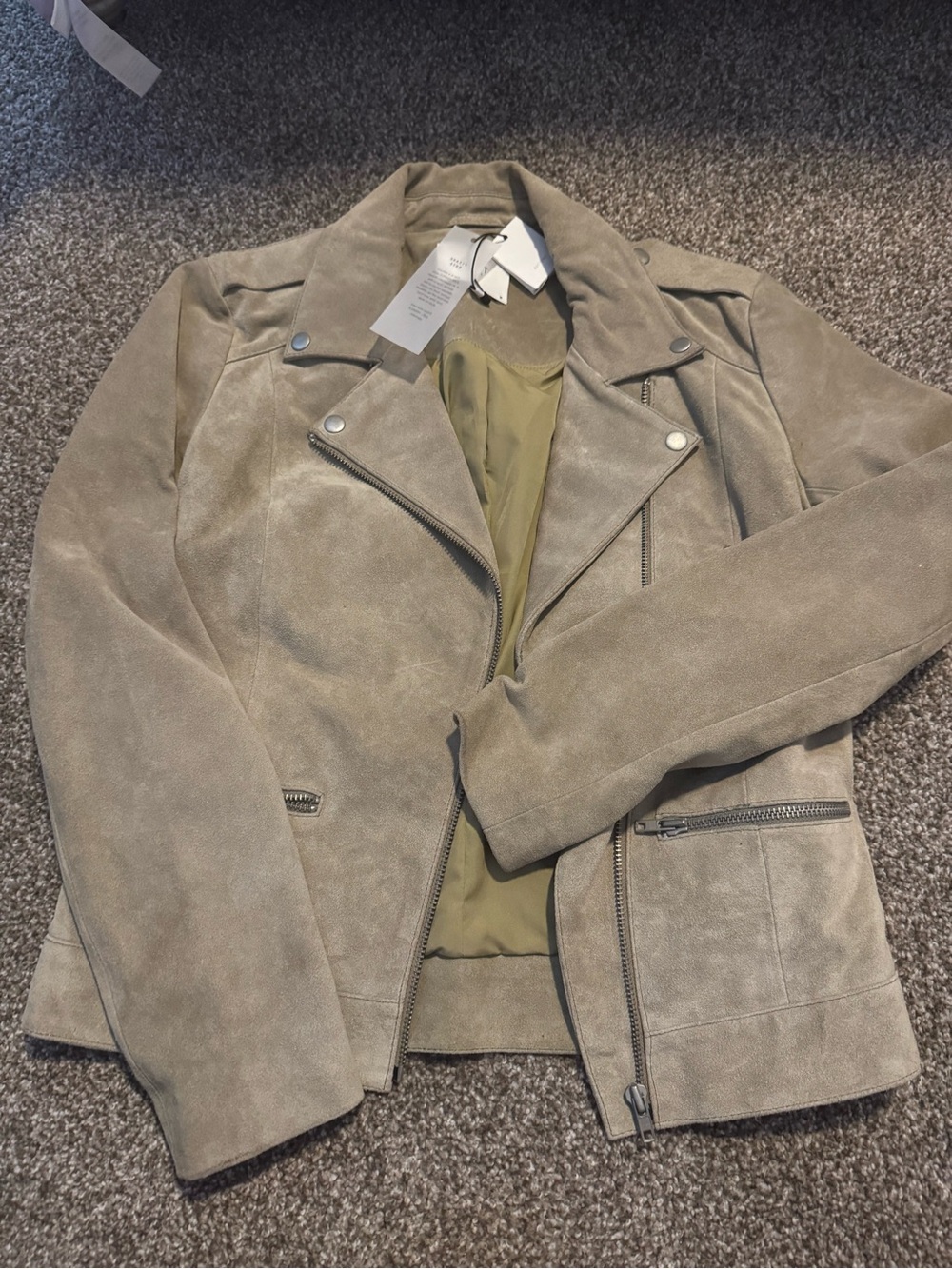 Just Female Olive Taupe Suede Jacket